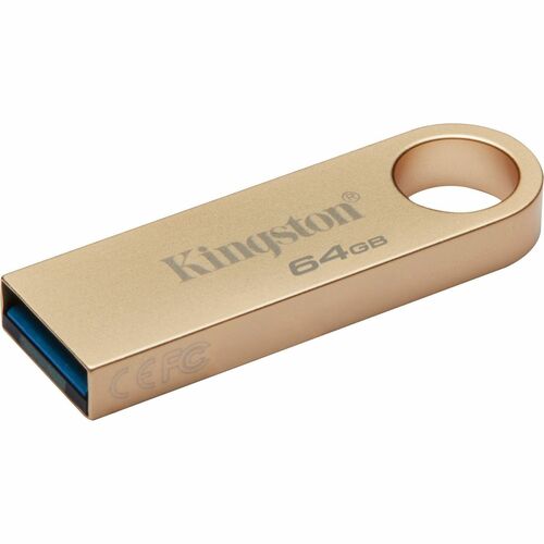 Kingston DataTraveler SE9 G3 64 GB USB 3.1 (Gen 1) Type A Flash Drive - Gold - 220 MB/s Read Speed - 100 MB/s Write Speed 