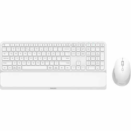 Philips SPT6607W Keyboard & Mouse - QWERTY - Wireless Bluetooth/RF 5.0 2.40 GHz Keyboard - 110 Key - Keyboard/Keypad Color