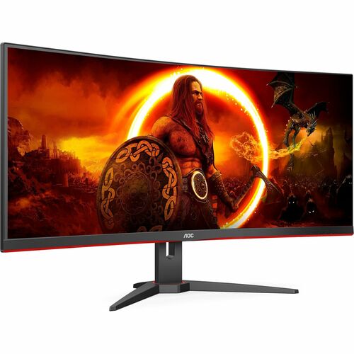 AOC CU34G2XE 34" Class UWQHD Ecrã curvo Monitor LED para jogos - 21:9 - Preto - 86.4 cm (34") Viewable - Alinhamento verti