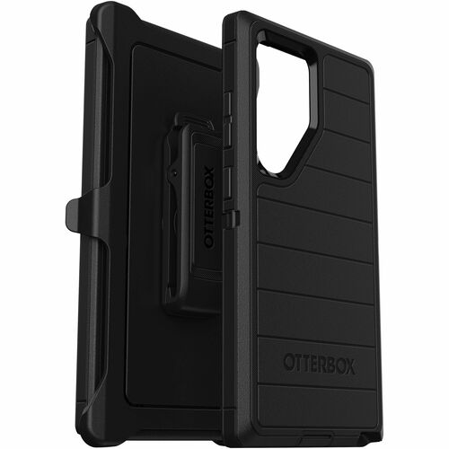 OtterBox Defender Series Pro Rugged Carrying Case (Holster) Samsung Galaxy S24 Ultra Smartphone - Black - Bacterial Resist