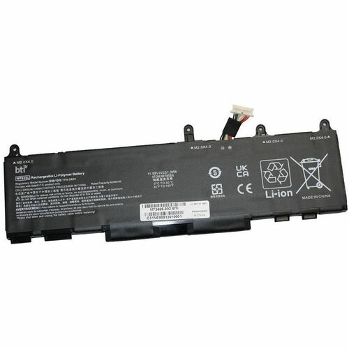 BTI M73466-002-BTI 11.58V 51.3WHR LI-ION BATTERY - For Notebook, Mobile Workstation - Battery Rechargeable - Proprietary B