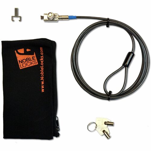 Noble TZ04T Cable Lock For Notebook - TAA Compliant - 1.80 m Cable - Master Keyed Lock - Sliver - Hardened Stainless Steel