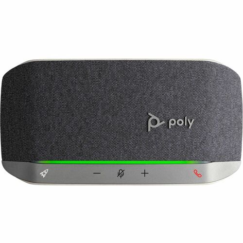 Poly Sync 20 有线/无线 免提电话 - Microsoft Teams - 银 - 3 麦克风 - 40mm 扬声器