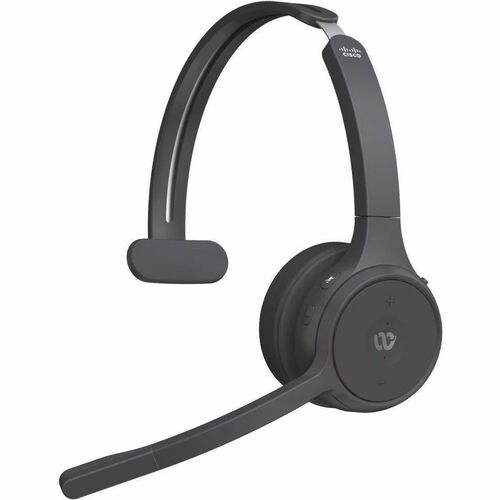 Cisco Wireless On-ear Mono Headset - Carbon Black - Google Assistant, Siri - Monaural - Ear-cup - 6500 cm - Bluetooth - 32