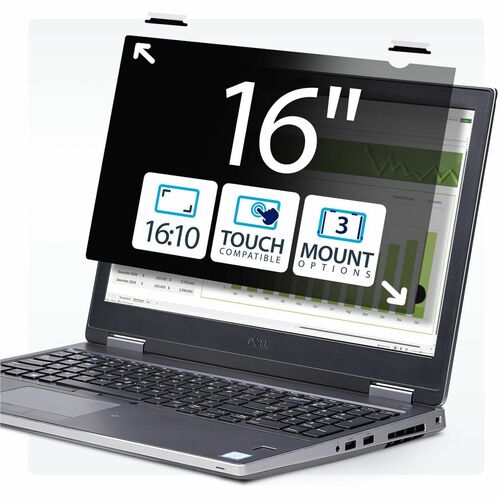 StarTech.com 16-inch 16:10 Flip-Up Privacy Screen w/Touch, Anti-Glare Privacy Filter, Laptop Monitor Screen Protector, Blu