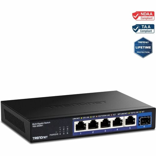 TRENDnet TEG-S5061 5 Anschlüsse Ethernet-Switch - 2.5 Gigabit Ethernet, 10 Gigabit Ethernet - 2.5GBase-T, 10GBase-X - TAA-