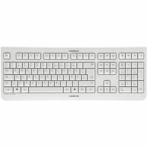 CHERRY KW 3000 Tastatur - Kabellos Konnektivität - USB 2.0 Typ A Schnittstelle - Deutsch - Weiß - Gummikuppel Keyswitch - 