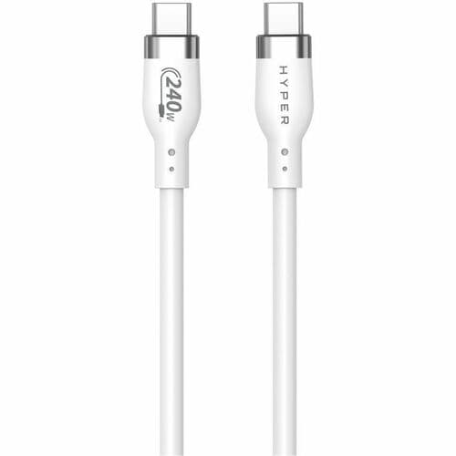 Targus HyperJuice 240W Silicone USB-C to USB-C Cable (6ft/2m) - White - For USB Type C Device, MacBook, Notebook, iPad, Sm