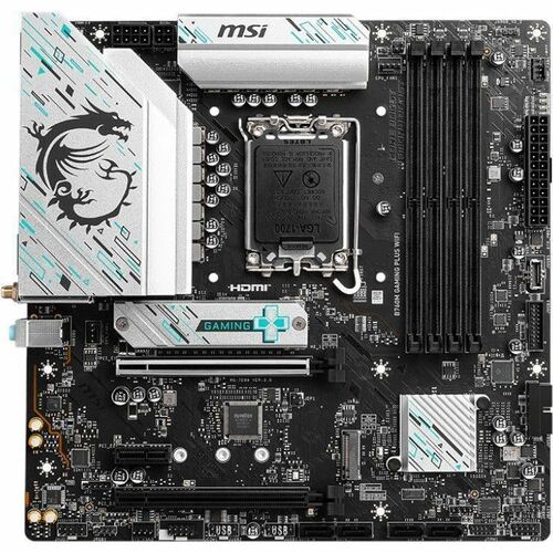 MSI B760M GAMING PLUS WIFI Gaming Desktop Motherboard - Intel B760 Chipset - Socket LGA-1700 - Micro ATX - Core, Pentium G