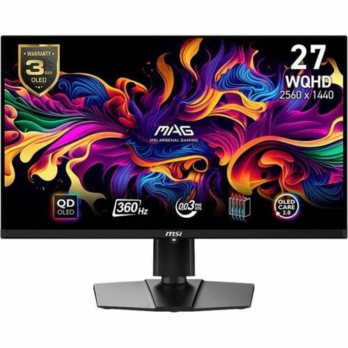 MSI MAG 271QPX 27" Class WQHD Gaming OLED Monitor - 16:9 - 26.5" Viewable - OLED - Quantum Dot OLED Backlight - 2560 x 144