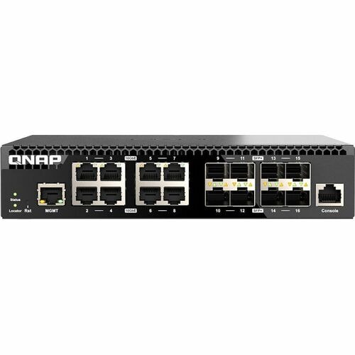 QNAP QSW-M3216R-8S8T 8 Ports Manageable Ethernet Switch - 10 Gigabit Ethernet - 2 Layer Supported - Modular - 80 W Power C
