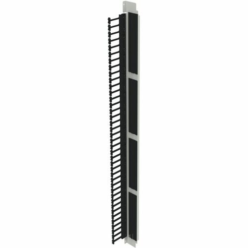 Legrand Cable Organizer - Black - 2 / Set Pack - Vertical Cable Manager - 47U Height - Galvanized Steel