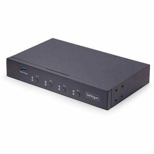 StarTech.com 4-Port KM Switch w/ Mouse Switching, USB 3.0 Keyboard/Mouse Switcher for 4 Computers, 3.5mm and USB Audio, TA