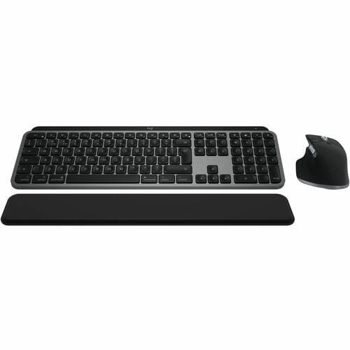 Logitech MX Keys S Combo for Mac, Wireless Keyboard and Mouse With Palm Rest, Bluetooth, Space Gray - Wireless Bluetooth K