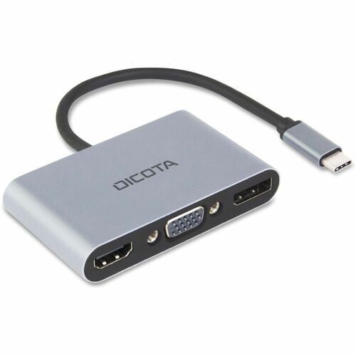 Dicota USB Type C Docking Station for Notebook, Desktop PC - Silver - Portable - Full HD, 4K @ 60Hz - 3840 x 2160, 1920 x 