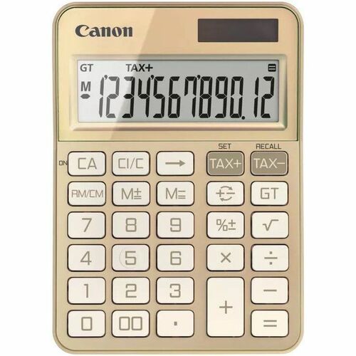 Canon KS-125KB Simple Calculator - Large Display, Dual Power, Built-in Memory, Sign Change, Backspace Key, 3-digit Comma, 