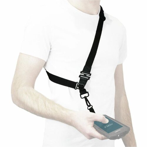 MOBILIS Adjustable Shoulder Strap - 1 Piece - Ring Attachment - 25 mm Width x 1.7 m Length - Black - Polyester