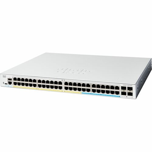 Cisco Catalyst 1300 C1300-48MGP-4X 48 Portas Gerenciável Comutador de camada 3 - Gigabit Ethernet - 10/100/1000Base-T, 100