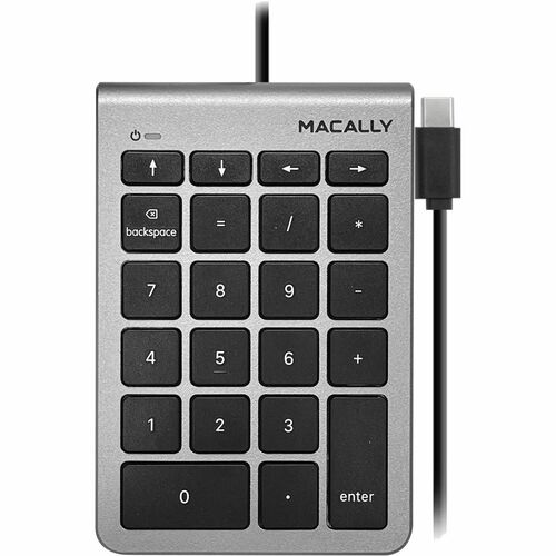 Macally Keypad - Cable Connectivity - USB Type C Interface - 22 Key(s) - Mac OS X 10.6 Snow Leopard, Windows 7, Windows 8,