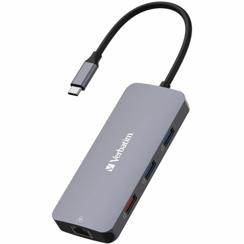 Verbatim USB-C Pro Multiport Hub CMH 09 - 9 Ports - for Notebook - Charging Capability - Memory Card Reader - SD, microSD 