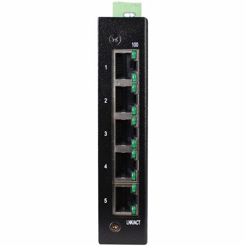 Tripp Lite series 5-Port Unmanaged Industrial Ethernet Switch - 10/100 Mbps, Ruggedized, -40° to 75°C, EIP QoS, DIN/Wall M