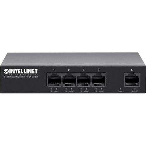 Switch PoE+ con 5 puertos Gigabit - 5 Puertos Conmutador Ethernet - Gigabit Ethernet - 10/100/1000Base-T