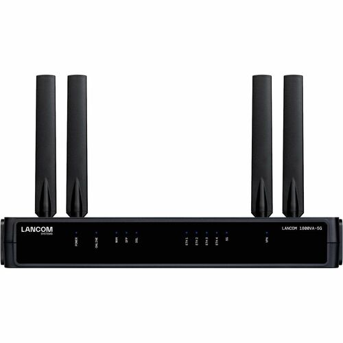 Lancom 1800VA-5G 1 SIM Ethernet, Mobilfunk, VDSL2, VDSL2+, ADSL, ADSL2, ADSL2+ Modem/Wireless Router - 5G - UMTS, HSPA, LT
