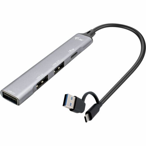 i-tec USB-Hub - USB-Typ C, USB Typ-A - 640 MB/s - Notebook, Tablet, Smartphone, Tastatur, Maus, Flash-Laufwerk - Grau - 4 