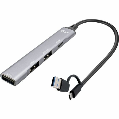 i-tec USB Hub - USB Type C, USB Type A - 640 MB/s - Notebook, Tablet, Smartphone, Keyboard, Mouse, Flash Drive - Grey - 4 