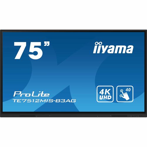 iiyama ProLite TE7512MIS-B3AG 4K UHD LCD Collaboration Display - ARM Cortex A55 - 8 GB - Infrarot (IrDA) - Touchscreen - 1