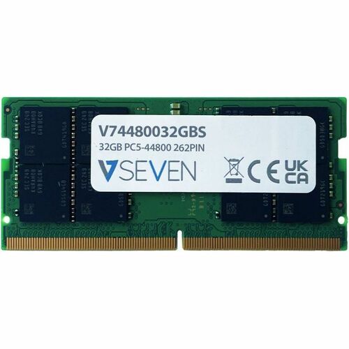 V7 V74480032GBS RAM Module for Notebook - 32 GB - DDR5-5600/PC5-44800 DDR5 SDRAM - 5600 MHz Dual-rank Memory - CL46 - 1.10
