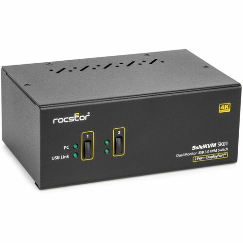 Rocstor SK01 KVM Switchbox - 4K - 3840 x 2180 - 6 x USB - USB 2.0 - 6 x DisplayPort - TAA Compliant