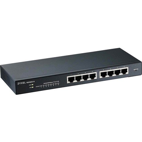 ZYXEL GS1900 GS1900-8 8 Ports Manageable Ethernet Switch - Gigabit Ethernet - 100/1000Base-T - 2 Layer Supported - 5 W Pow