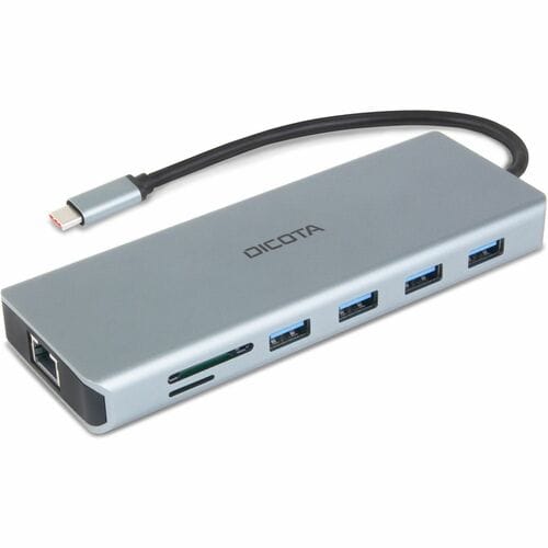 Station d'accueil Dicota USB Type C pour Caméra, Lecteur de carte mémoire, Moniteur, Notebook, Ordinateur de bureau, Écout