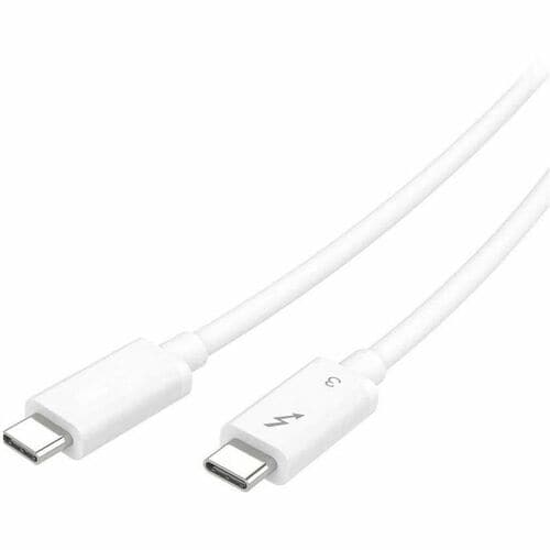 4XEM 20Gbps 6FT/2M Thunderbolt 3 White Cable - 6.56 ft Thunderbolt 3 AV/Data Transfer Cable for Workstation, Mobile Phone,