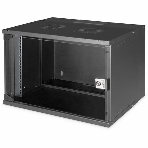 Digitus SOHO PRO 7U Wandmontierbar Geschlossener Schrank Rackschrank für Networking327 mm Rack Depth - Schwarz - Glas, Pla
