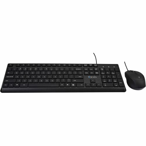 V7 CKU350US Keyboard & Mouse - English (US) - USB Cable Keyboard - 106 Key - Keyboard/Keypad Color: Black - USB Cable Mous