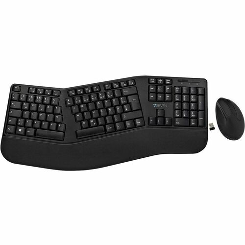 V7 CKW500BTDE Keyboard & Mouse - German - Wireless Bluetooth 2.40 GHz Keyboard - 105 Key - Keyboard/Keypad Color: Black - 