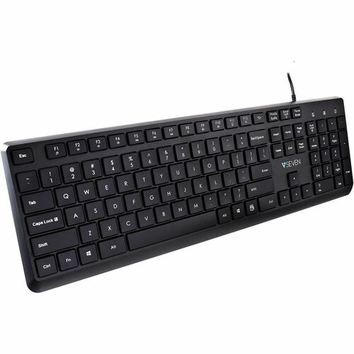 V7 KU350US Keyboard - Cable Connectivity - USB Interface - English (US) - Black - Multimedia Hot Key(s) - Mac OS, ChromeOS