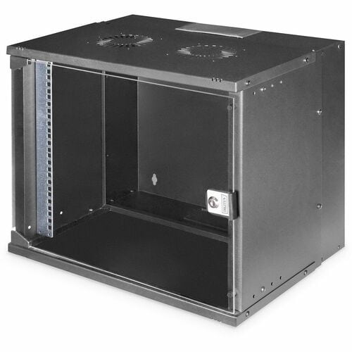 Digitus SOHO PRO 9U Wandmontierbar Geschlossener Schrank Rackschrank für Networking327 mm Rack Depth - Schwarz - Blech, St