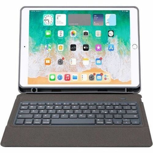 DEQSTER Slim Robust Tastatur/Cover für 25,9 cm (10,2 Zoll) Apple iPad (7. Generation), iPad (8. Generation), iPad (9. Gene