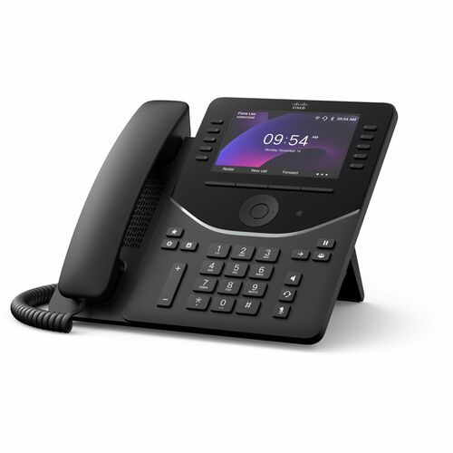 Téléphone IP Cisco 9841 - Filaire - Filaire - Bureau, Fixation au mur - Noir Charbon - 4 x Ligne Totale - VoIP - 8,9 cm (3