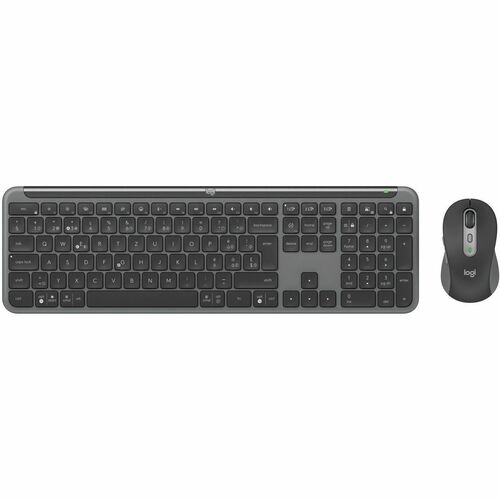 Logitech Signature Slim MK950 Tastatur & Maus - QWERTZ - Schweizerisch - Tastatur, Kabellos, Bluetooth, 5.1 USB Typ-A, Gra