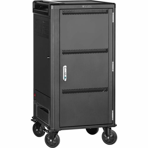 V7 CHGCT30USBCPD-2E Charging Cart - Push Handle Handle - 4 Casters - 127 mm Caster Size - High-grade Cold Rolled Steel, St
