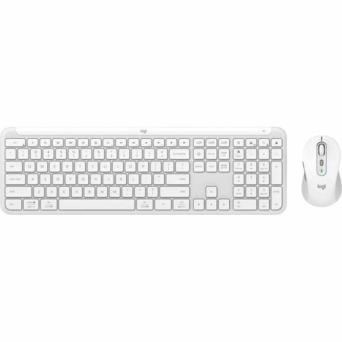 Logitech Signature Slim MK950 Keyboard & Mouse - USB Type A Wireless Bluetooth 5.1 Keyboard - English - Off White - USB Ty