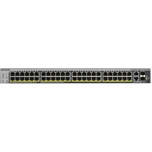 Netgear S3300 S3300-52X-PoE+ 50 Ports Manageable Ethernet Switch - Gigabit Ethernet, 10 Gigabit Ethernet - 1000Base-T, 10G