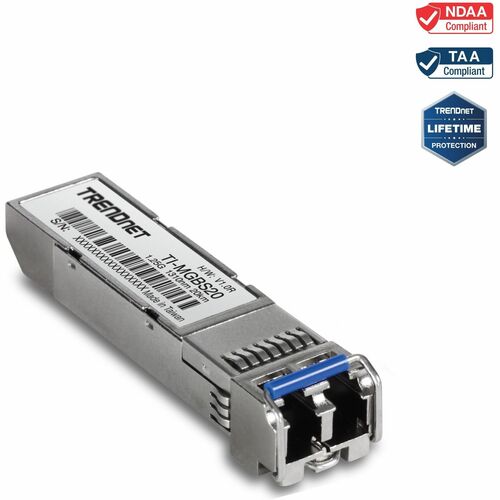 TRENDnet SFP - TAA-konform - für Datenvernetzung, Optisches Netzwerk - Glasfaserleitung - 1310 nm Wavelength - Singlemode 