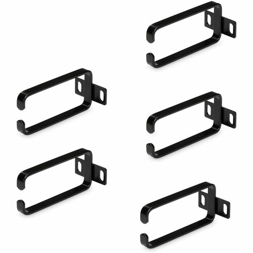 StarTech.com Cable Organizer - Black - 5 / Pack Pack - D-ring - 1U Rack Height x 101.6 mm Length - Steel