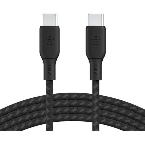 100w USB-C to USB-C Braided Cable 2M Black