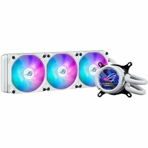 ROG Strix LC III 360 ARGB White Edition, featuring the latest generation Asetek�##s new Gen7 v2 pump and ROG ARGB radiator